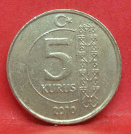 5 Kurus 2010 - TB - Pièce De Monnaie Turquie - Article N°4959 - Turquie