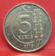 5 Kurus 2015 - TTB - Pièce De Monnaie Turquie - Article N°4967 - Turquie