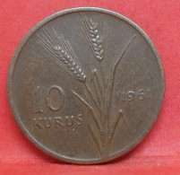 10 Kurus 1961 - TB - Pièce De Monnaie Turquie - Article N°4976 - Turquie