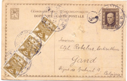 Briefkaart Carte Postale - Tchécoslavaquie Ceskoslovensko - Prof. Louis Pokorny à Gand Belgique 1929 - Cartes Postales
