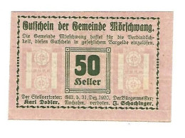 *Austria Notgeld Morschwang 50 Heller  629c  Cat Val 2, 00 Euro - Autriche