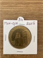 Monnaie De Paris Jeton Touristique -  34 - Montpellier - Cathédrale Sainte Pierre - 2015 - 2015