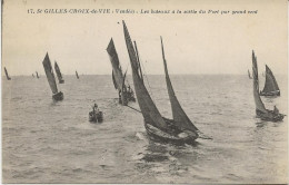 ST GILLES-CROIX DE VIE -VENDEE -LES BATEAUX A LA SORTIE DU PORT -AU DOS OBLITERATION  DAGUIN PARTIELLE -1907 - Saint Gilles Croix De Vie