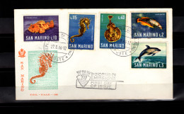 SAN MARINO - 1966 FDC , Animals Of The Sea (BB050) - Covers & Documents