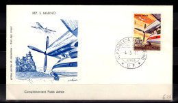 SAN MARINO - 1965 FDC Mi. 829, Airmail. Aeroplane  (BB054) - Covers & Documents