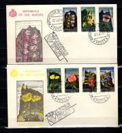 SAN MARINO - 1967 2 X FDC Mi. 880-6, Flowers (BB055) - Cartas & Documentos