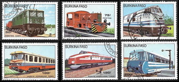 Burkina Faso  1985 - YT 656 à 658 La Série  + PA  294 à 296 - Locomotives Et Trains - Oblitérés - Burkina Faso (1984-...)