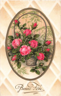 CPA - Carte De Vœux - Bonne Fête - Panier De Roses - Carte Postale Ancienne - Muttertag