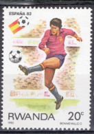 Rwanda 1982 Single Stamp To Celebrate  Football World Cup - Spain In Mounted Mint. - Ongebruikt