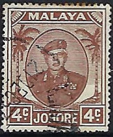 MALAYA JOHORE 1949 4c Browne SG136 FU - Johore