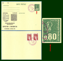 Entier CP Béquet Variété Anneau De Lune Repiqué Guénange - Florange 1979 Blason - Lettres & Documents