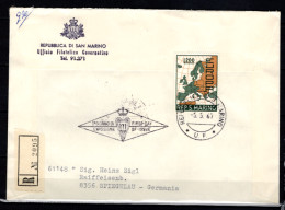SAN MARINO - 1967 FDC Mi. 890 Europe - CEPT Map (stamp Flower On Back) (BB058) - Briefe U. Dokumente