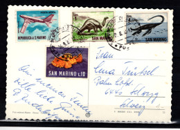 SAN MARINO - 1963 Postcard Stamps With Airplane Dinosaurs Fish (BB059) - Covers & Documents