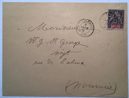 "PAM 1898" RR ! EN NOIR (inconnu Du Cat.Venot-Sinais) Lettre Affr. Type Groupe>Nouméa, SUPERBE (Nouvelle-Calédonie Cover - Briefe U. Dokumente