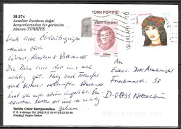 MiNr. 3164 + 3076 C, Traditioneller Kopfschmuck Türkischer Frauen, Auf Postkarte Nach Deutschland; B-2061 - Covers & Documents