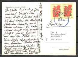 MiNr. 3125 (2x), Freimarken: Blumen, Auf Postkarte Nach Deutschland; B-2056 - Lettres & Documents