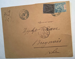 "BOULOUPARI 1893" Lettre Affr. Type Groupe>Brignais, TB (Nouvelle-Calédonie Cover - Covers & Documents