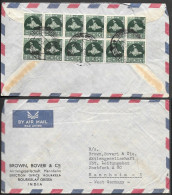 India Rourkela Cover To Germany 1958. 12x 10NP Stamps - Brieven En Documenten