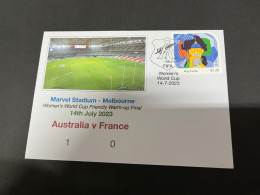 14-7-2023 (2 S 10 A) Women's Football World Cup ($1.20 Melbourne Stamp) FIFA Friendly Final - Australia (1) France (0) - 2 Dollars