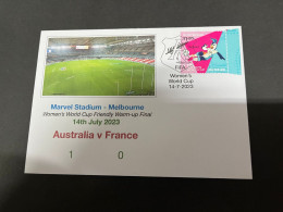 14-7-2023 (2 S 10 A) Women's Football World Cup ($1.20 TAZUNI Stamp) FIFA Friendly Final - Australia (1) France (0) - 2 Dollars