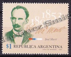 Argentina 1995 Yvert 1884, Jose Mari Cuban Patriot Centenary Of Death - MNH - Ongebruikt