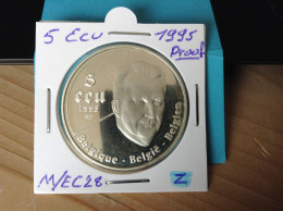 België Albert II  5 Ecu 1995. PROOF Zilver (Morin M/EC28) - Ecus (gold)