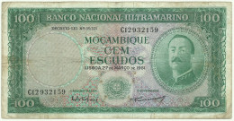 Mozambique - 100 Escudos - 27.03.1961 - P 109.a - WITHOUT Overprint - Serie C12 - Aires De Ornelas - PORTUGAL - Mozambico