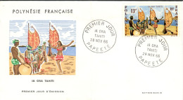 F P+ Polynesien 1966 Mi 62 FDC Io Ora Tahiti - Covers & Documents