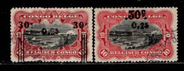 - CONGO BELGE - 1923 - YT N° 104 / 105 - Oblitérés- Surcharge Locale - Série Complète - Unused Stamps