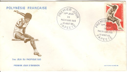 F P+ Polynesien 1969 Mi 97 FDC Weitsprung - Lettres & Documents