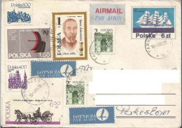 POLAND POSTAL USED AIRMAIL COVER TO PAKISTAN HORSE ANIMAL ANIMALS - Avions