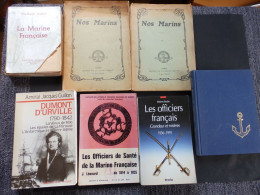 LOT DE LIVRES SUR LA MARINE  LA MARINE FRANÇAISE VICE AMIRAL JOUBERT UN MANQUE COUVERTURE BAS DROIT EDT1946  LES OFFICIE - Boten