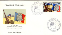 F P+ Polynesien 1971 Mi 128 FDC Soldat - Cartas & Documentos