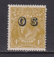 AUSTRALIA - 1932-33 Official 4d Multiple Crown Watermark Hinged Mint - Dienstzegels