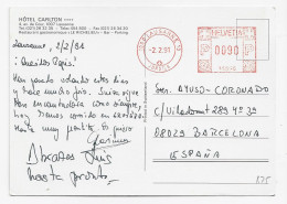 3789  Postal Lausanne 1991, Hotel Carlton - Briefe U. Dokumente