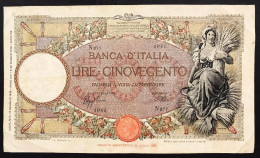 500 LIRE Mietitrice Fascio L'Aquila 18 01 1943 Rara Forellini E Macchioline LOTTO 1649 Bis - 500 Liras