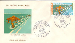 F P+ Polynesien 1971 Mi 132 FDC Surfen - Briefe U. Dokumente