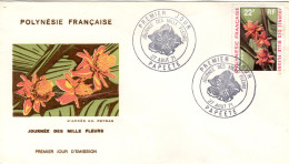 F P+ Polynesien 1971 Mi 135 FDC Blumen - Cartas & Documentos