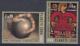 NU Genève 2000 405-06 ** Tableaux Rita Adaïmy Étreinte Richard Kimanthi Célibataire - Unused Stamps