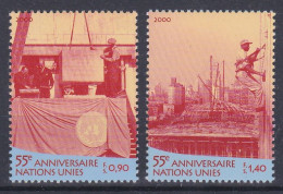 NU Genève 2000 407-08 ** ONU Cérémonie Pose De La Première Pierre En 1949 - Unused Stamps