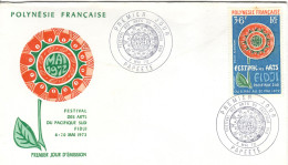 F P+ Polynesien 1972 Mi 155 FDC Kunstfestival - Cartas & Documentos