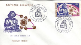 F P+ Polynesien 1973 Mi 164 FDC Kopernikus - Brieven En Documenten