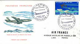 F P+ Polynesien 1973 Mi 165 FDC Flugzeug - Cartas & Documentos