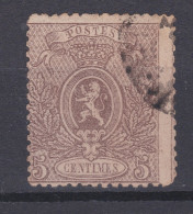 N° 25 Oblitéré  COB 110.00 - 1866-1867 Petit Lion