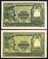 50 Lire Italia Elmata 31 12 1951 2 Es. De Cristina + Bolaffi Q.fds/fds LOTTO 2940 - 50 Liras