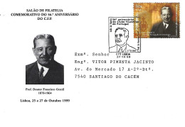 PORTUGAL - Commemorative Postmark -Philately Salon - Prof. Doctor Francisco Gentil (1878-1964)  (letter Real Circulated) - Marcophilie