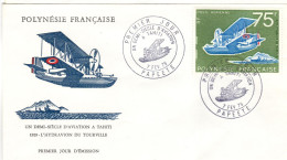 F P+ Polynesien 1975 Mi 193 FDC Flugverkehr - Covers & Documents