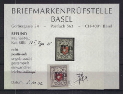 SUISSE Ca.1850: Le "2 1/2 ORTSPOST" ZNr. 13I, Sup. Obl. PP, Très Forte Cote, Attest. "Briefmarhen Prüfstelle" - 1843-1852 Kantonalmarken Und Bundesmarken