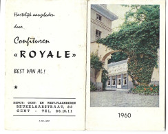Gent Beukelaarstraat Confituren Royale 1960 Kalender Calendrier Htje - Petit Format : 1941-60