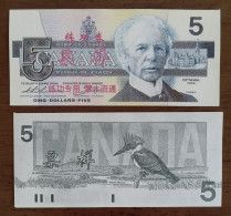 China BOC Bank (bank Of China) Training/test Banknote,Canada Dollars B Series $5 Note Specimen Overprint - Canada